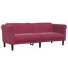 vidaXL Sofa Set Wine Red Velvet, Plywood, Solid Wood Large Sofa Set