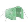 vidaXL Greenhouse Green Polyethylene, Galvanized Steel Large