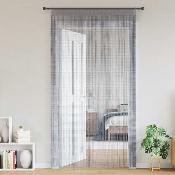 vidaXL String Curtains 2 pcs Light Grey 55.1x98.4"