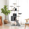 vidaXL Cat Tree Dark Grey Engineered wood, plush, sisal Height of 69 in.
