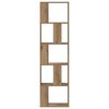 vidaXL Bookcase 5-Tier Artisian Oak 17.7x9.3x64.0" Engineered Wood