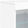 vidaXL Sideboard White Engineered wood, Tempered Glass Medium Sideboard