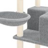 vidaXL Cat Tree Light Grey Engineered wood, plush, sisal 65.7 in Durable