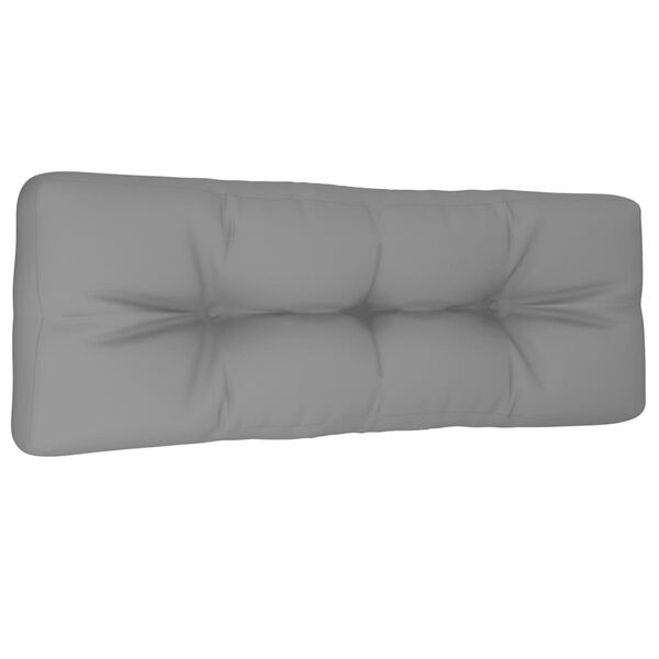 vidaXL Pallet Cushion Grey 100% Polyester 47.2 in x 15.7 in x 4.7 in
