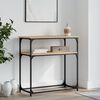 vidaXL Console Table Sonoma Oak Engineered Wood, Metal