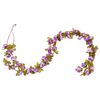 vidaXL Christmas Flower Garland Light Purple Faux Silk, PE 98.4 in