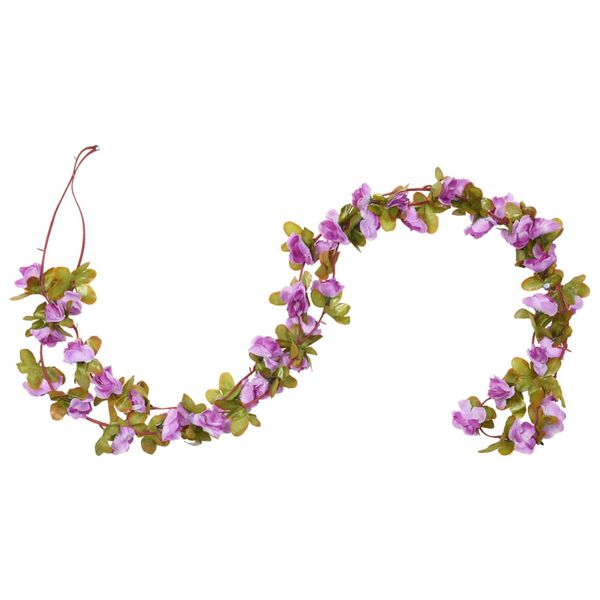 vidaXL Christmas Flower Garland Light Purple Faux Silk, PE 98.4 in