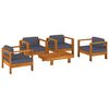 vidaXL Garden Lounge Set Dark Grey Solid Acacia Wood 5 Piece Durable