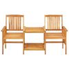 vidaXL Patio Chairs with Tea Table and Cushions Solid Acacia Wood