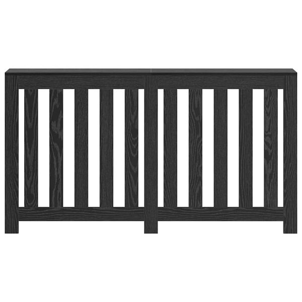 vidaXL Radiator Cover Black Oak 58.66 x 7.87 x 32.28 in