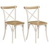 vidaXL Cross Chair Set of 2 White Solid mango wood, Steel Adult