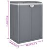 vidaXL Trash Bin with 2 Doors Gray 25.6"x17.7"x34.6" PP
