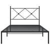 vidaXL Bed Frame Black Powder-Coated Steel Single Bed Frame