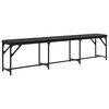vidaXL Dining Bench Black Steel and Faux Leather Large Durable