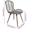 vidaXL Dining Chair Set of 6 Brown Natural rattan, Wood Standard