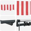 vidaXL Retractable Awning Manual Red and White 157.48 x 118.11 in