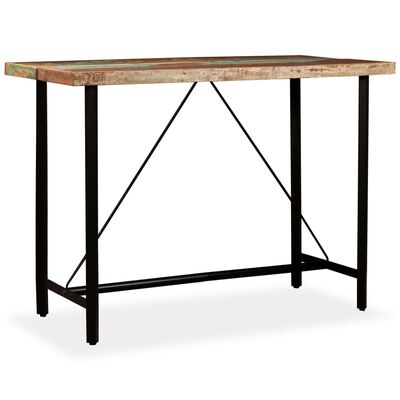 vidaXL Bar Table Solid Reclaimed Wood 59"x27.6"x42.1"