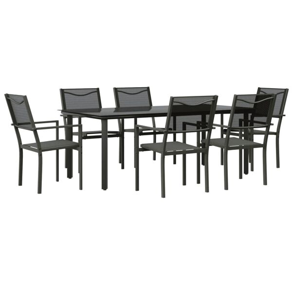 vidaXL Garden Dining Set Black