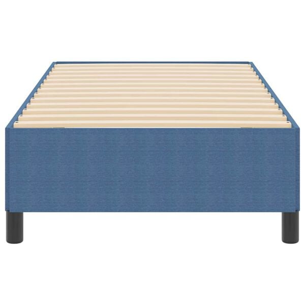 vidaXL Bed Frame Blue 35.4" x 78.7" Corduroy fabric