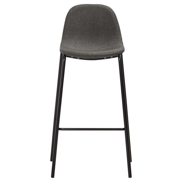 vidaXL Bar Chair Set of 4 Dark Grey Polyester fabric, Powder-coated metal