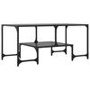vidaXL Coffee Table Black glass Engineered wood, steel and glass