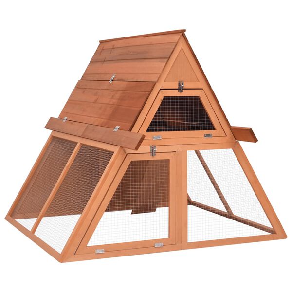 vidaXL Rabbit Hutch Natural Wood Solid Firwood Large Sturdy