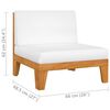 vidaXL Garden Lounge Set Cream White Solid Acacia wood, 100% polyester