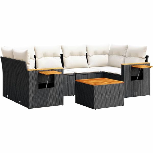 vidaXL Garden Sofa Set Black