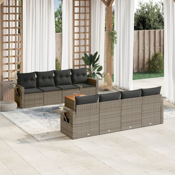 vidaXL Garden Sofa Set Grey