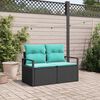 vidaXL Garden Sofa with Cushion 47.24 x 24.41 x 27.17 in Poly Rattan