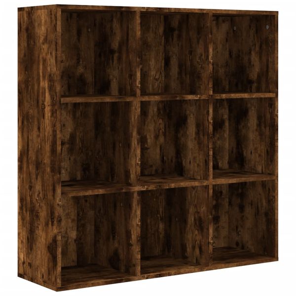 vidaXL Book Cabinet Smoked Oak Engineered wood Medium Book Cabinet