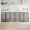 vidaXL Dog Gate with Door Foldable 6 Panels Black 118.1 " Poplar Wood
