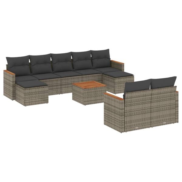 vidaXL Garden Sofa Set Grey