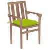 vidaXL Stackable Patio Chairs with Cushions 4 pcs Solid Teak Wood
