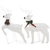 vidaXL Christmas Reindeer Set of 6 White Mesh, Metal Medium