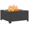 vidaXL Fire Pit Black 23.62 x 23.62 x 11.81 in Steel