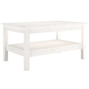 vidaXL Coffee Table White Solid pine wood Medium Coffee Table