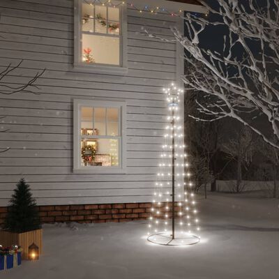 vidaXL Christmas Cone Tree Cold White 108 LEDs 2x6 ft