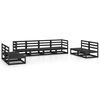 vidaXL Garden Lounge Set Black Solid pinewood Large Modular