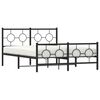 vidaXL Bed Frame Black Powder-coated steel Full Bed Frame Rectangular
