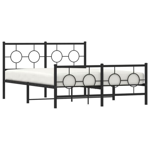 vidaXL Bed Frame Black Powder-coated steel Full Bed Frame Rectangular