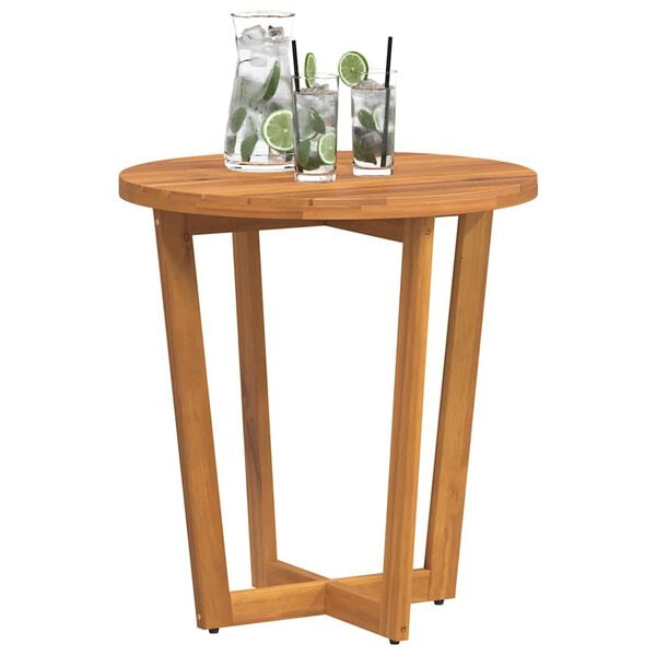 vidaXL Patio Side Table Round Ø27.6x29.5" Solid Wood Acacia