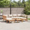 vidaXL Garden Bench Set with Cushion 4 pcs Brown and Cream