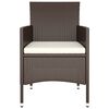 vidaXL Garden Bistro Set Brown, Cream White