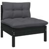 vidaXL Garden Lounge Set Black Solid pinewood Medium Modular