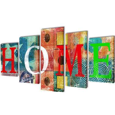 Canvas Wall Print Set Colorful Home Design 39" x 20"