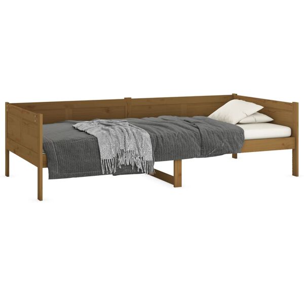 vidaXL Day Bed Honey brown Solid pine wood Twin