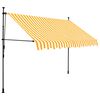 vidaXL Retractable Awning White and Orange Polyester with PU coating, Steel