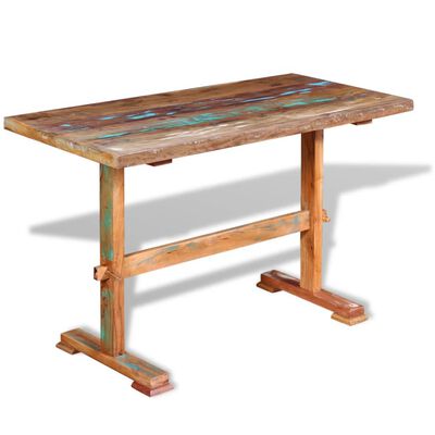 vidaXL Pedestal Dining Table Solid Reclaimed Wood 47.2"x22.8"x30.7"