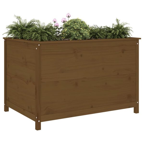 vidaXL Garden Raised Bed Honey Brown Solid Pine Wood 47.0x32.5x30.7 in